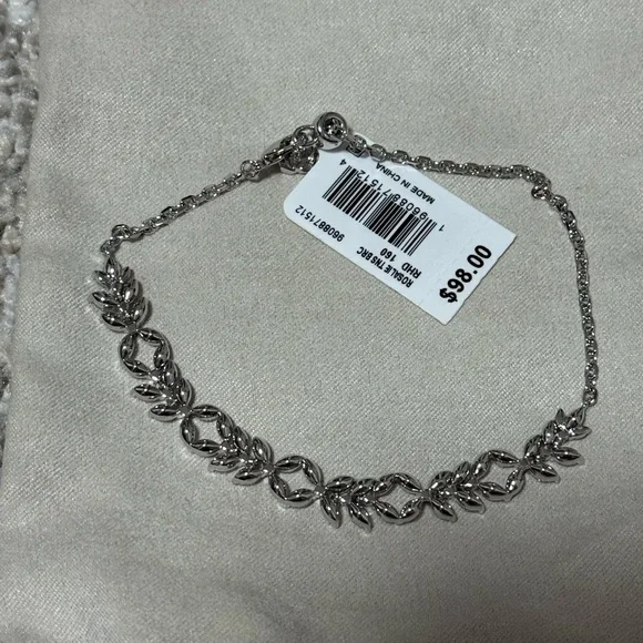 NWT Kendra Scott Rosalie Silver Tennis Bracelet in White Cubic Zirconia - Picture 6 of 8